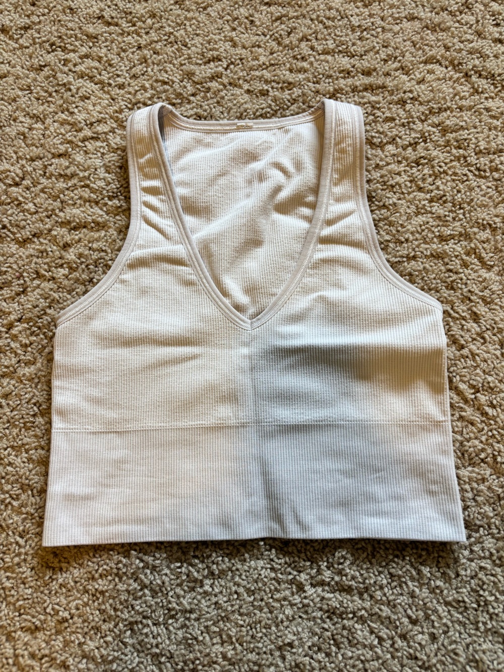 Athleta Light Pink Aurora Ribbed V-Neck Tank Top
